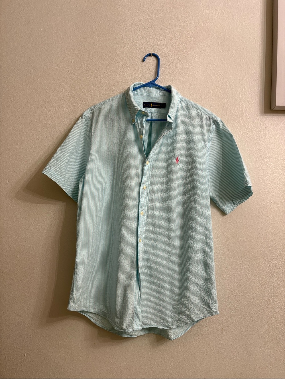 Ralph Lauren Prepster Seersucker
Untucked-Length Shirt size L